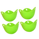 Set of 4 Kitchen Egg Poacher Safe Egg Maker For Microwave Stovetop Green