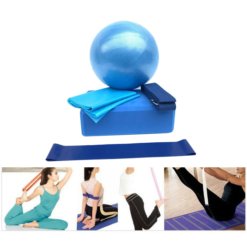 5pcs Yoga Blocks, Yoga Ball, Strap, High Density Eva Foam, Women Yoga Strap &