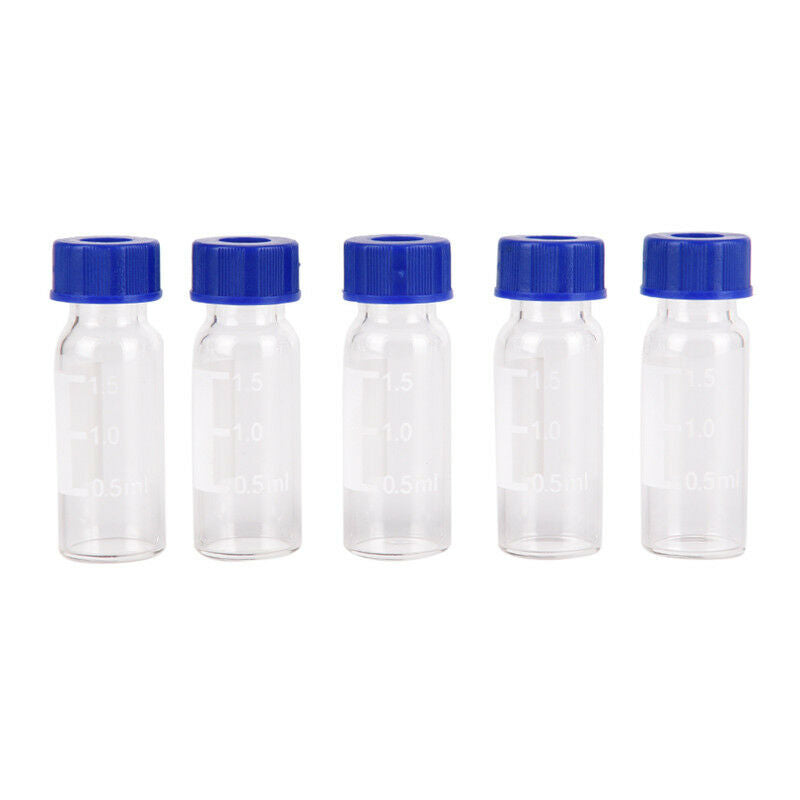 5x 2ml Transparent screw chromatographic bottle autosampler headspace vials  Ew