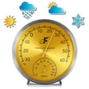 Stainless Steel Dial Analog Thermometer Hygrometer Temperature Humidity Meter
