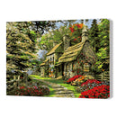 Hand Painted Artwork Frameless DIY Village House Painting By Numbers Craft
