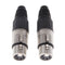 2x Metal 4Pin XLR Female Cable Connector for Pro Microphones