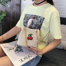 Bohemia Straw Bags Women Shoulder Bag Messenger Rattan Bags Cherry Embroide