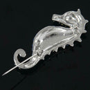 Retro Women Crystal Animal Sea Horse Men Brooches