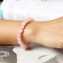 Natural-Madagascar Deep Rose Quartz Crystal Round Beads Bracelet Craft 8mm
