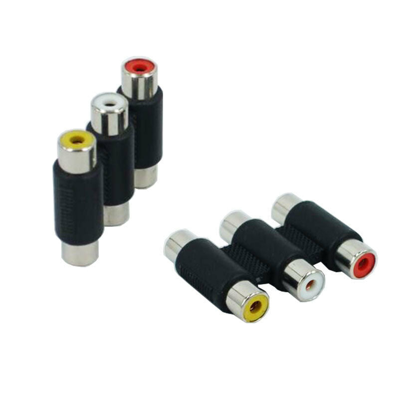 Triple 3 RCA Component Video Cable Joiner Coupler-Adapter  Female F/F AV
