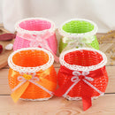 Plastic Rattan Vase Home Decor Basket Flowers Basket Wedding Table Decor FT