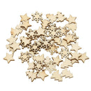 50pcs Wooden Tree Snowflakes Stars DIY Christmas Tree Hanging Pendant Xmas Decor