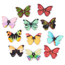 50pcs 2 Holes Mixed Color Butterfly Wooden Buttons Sewing Scrapbooking DIY FT