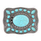 Western Flower Turquoise Stone Belt Buckle Square Shaped Replacement Buckle
