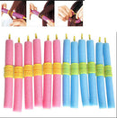 12 Pcs New  Soft Twist Soft Usseful Foam Bendy Hair Rollers Curlers Cling Strip