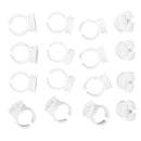 200x Plastic  Rings Adjustable Eyelash Glue Holder Cups W/ Divider S+L