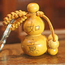 1 Pcs Gourd Craft Keychain Mahogany Chinese Traditional Fortune Keyring Decor3C