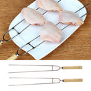 6 Pcs Barbecue Tools Stainless Steel Grill U Shape Fork Outdoor Cooking Meat Set