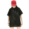Fashion Women Bling Solid Short Sleeve Loose T-Shirts Long Tops (Black XL)