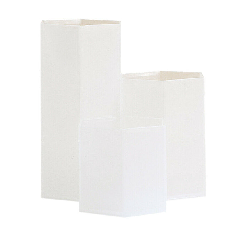 3 Lattices Makeup Brush Storage Box Cosmetics Pen Holder Organizer (White) A