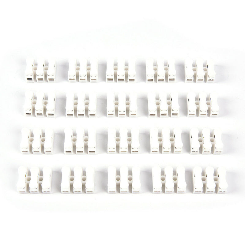 20x Self Locking mini 3Pin Cable Connectors Quick Splice Lock Wire Terminals Cy