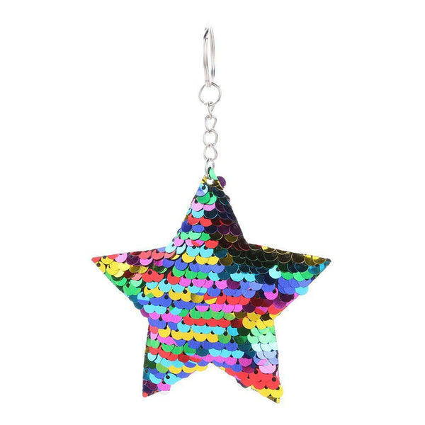 Colorful Sequins Keychain Star Shining Girl Backpack Jewelry (Multicolor) A#S