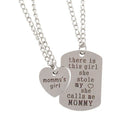 2Pcs Family Love Mother Daughter Little Heart Joint Pendant Necklace Set Mo