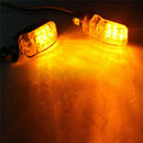 2X 6LED Motorcycle Mini Amber Turn Signal Lights Blinkers Indicators Black OZ