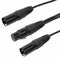 3 Pin XLR Female Jack to Dual 2 Male Plug Y Splitter Cable Adaptor Cord 1Ft