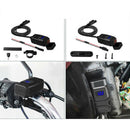 Motorcycle Handlebar Dual USB QC 3.0 Phone Charger with Red Digital Voltmeter