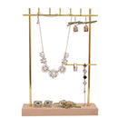 Solid Wood Metal Earrings Display Holder Necklace Pendant Display Stand Jew
