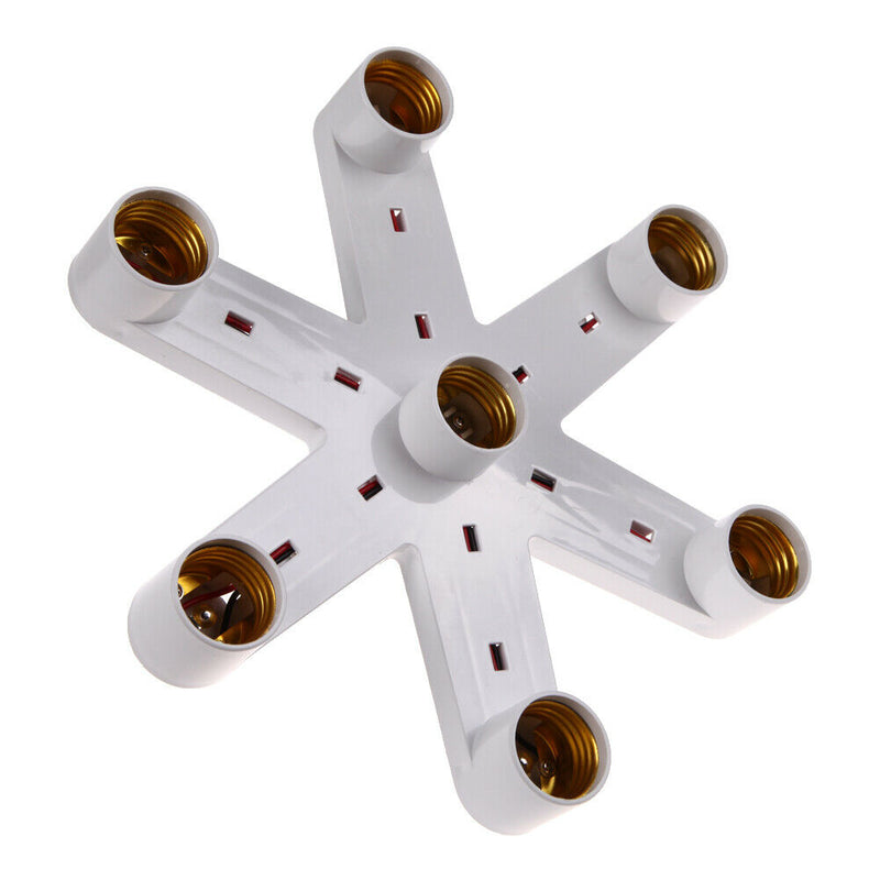 1 to 7 E27 Energy Saving LED Light Lamp Bulb Base Socket Splitter Holder Ada A