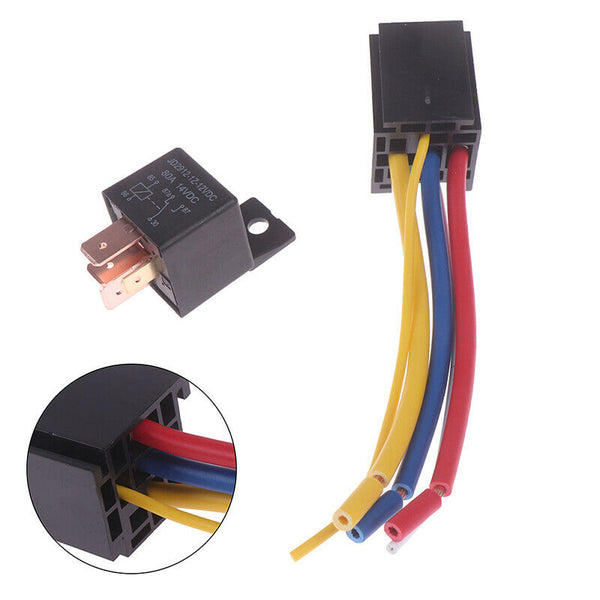 Universal 12V 80A 5Pin DC AMP SPDT Car Relays + socket Car Starter Auto Re Gw