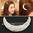 Womens Beauty Crystal Moon Hair Clip Jewelry Rhinestone Headwear Hairpin Gift