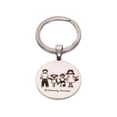 Fashion Family Mom Dad Daughter Son Pet Keychain Stainless Steel Keyring- OZ
