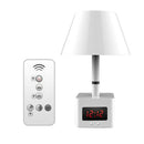 LED Remote Control Desk Lamp USB Charging with Clock Hair White Light Table