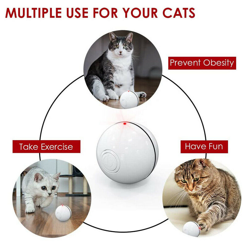 LED Glowing USB Automatic Ball Toys for Cat Pet Puppy Interactive Toys