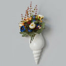 Modern White Ceramic Sea Shell Conch Flower Vase Wall Hanging Home Decor Li W9Z6