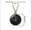 Solar System Necklace Pendant Planet Glow In Dark Galaxy Double Sided Glass Dome