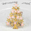 Crystal Rhinestone Enamel Tree Brooch Pin Wedding Party Christmas Gift