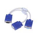 VGA Splitter Cable Dual 2 Monitor 15pin Two Ports Male To Female