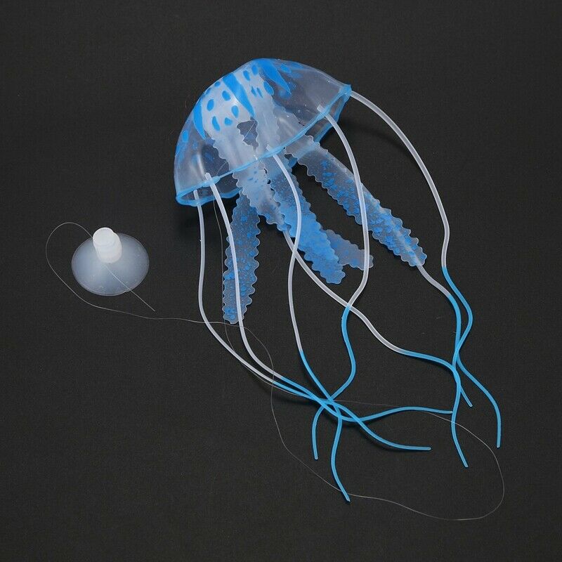 Luminous Artificial Jellyfish for Aquarium Fish Tank Ornament blue N7X3