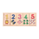 Wooden Count Geometric Shape Cognition Match Baby Early Education Math Toys