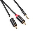 Durable Braided Copper Core 3.5mm To 2 RCA Splitter Cable Wire Cord 50cm