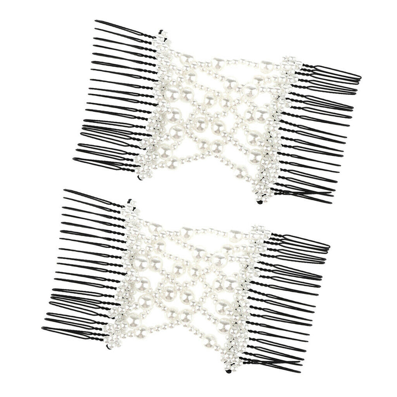 2Pack Double Insert Comb Clip Stretchy Hair Head Comb DIY Hair Styling Tools