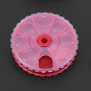 Round PP Plastic Fishing Bait Lure Box Case Container with 7 Compartments