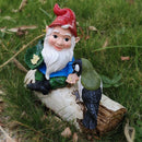 Bird Feeders for Outside, Garden Gnome Outdoor Statue, Small Statue for