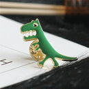 Green Dinosaur Badge Lapel Pin Brooch For Bag Backpack Accessory Kids Gift