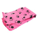Lovely Pets Mat Soft Warm Fleece Paw Print Design Pet Puppy Dog Cat Mat Bla