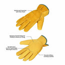Leather Working Gloves Men's Work Cowhide Gloves Gardening Digging Planting