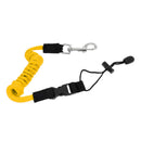 Safety Kayak Paddle Leash Fishing Rod Pole Coiled Lanyard Cord Rope Yellow