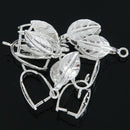 10 SP Leaf Shape Pinch Clip Bails Beads 20x10mm P9G5