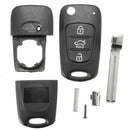 3 Buttons Flip Remote Key Shell for Kia Car Key Case Cover Replace Black Durable