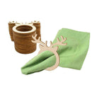 10Pcs Wooden Deer Head Napkin Holder Rings Dinner Banquet Christmas P3H1 R5X5